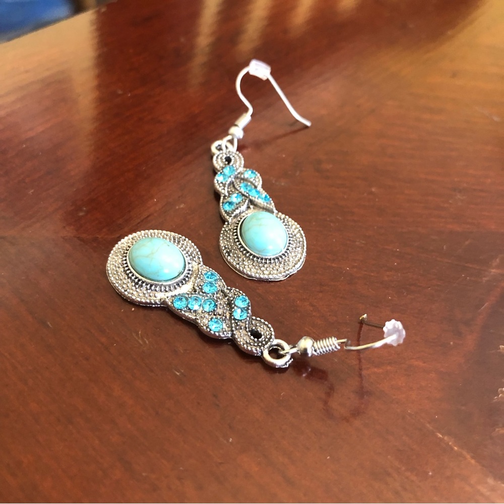 Duufin Drop Dangle Design Earrings Women's Blue/Silver